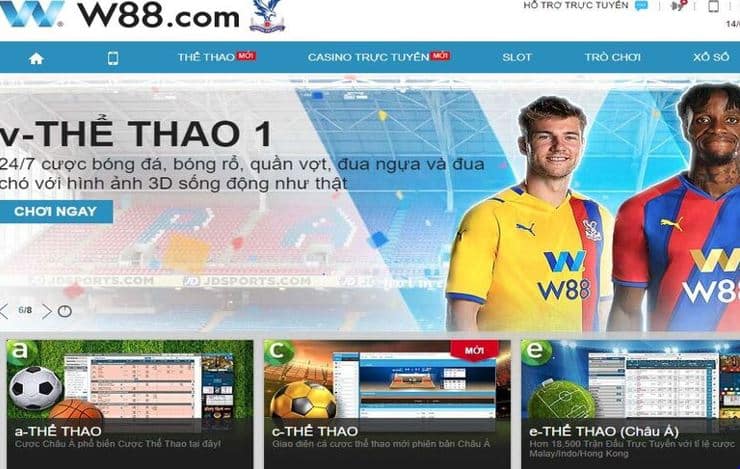 nhiều lựa chọn cá cược tại thể thao w88
